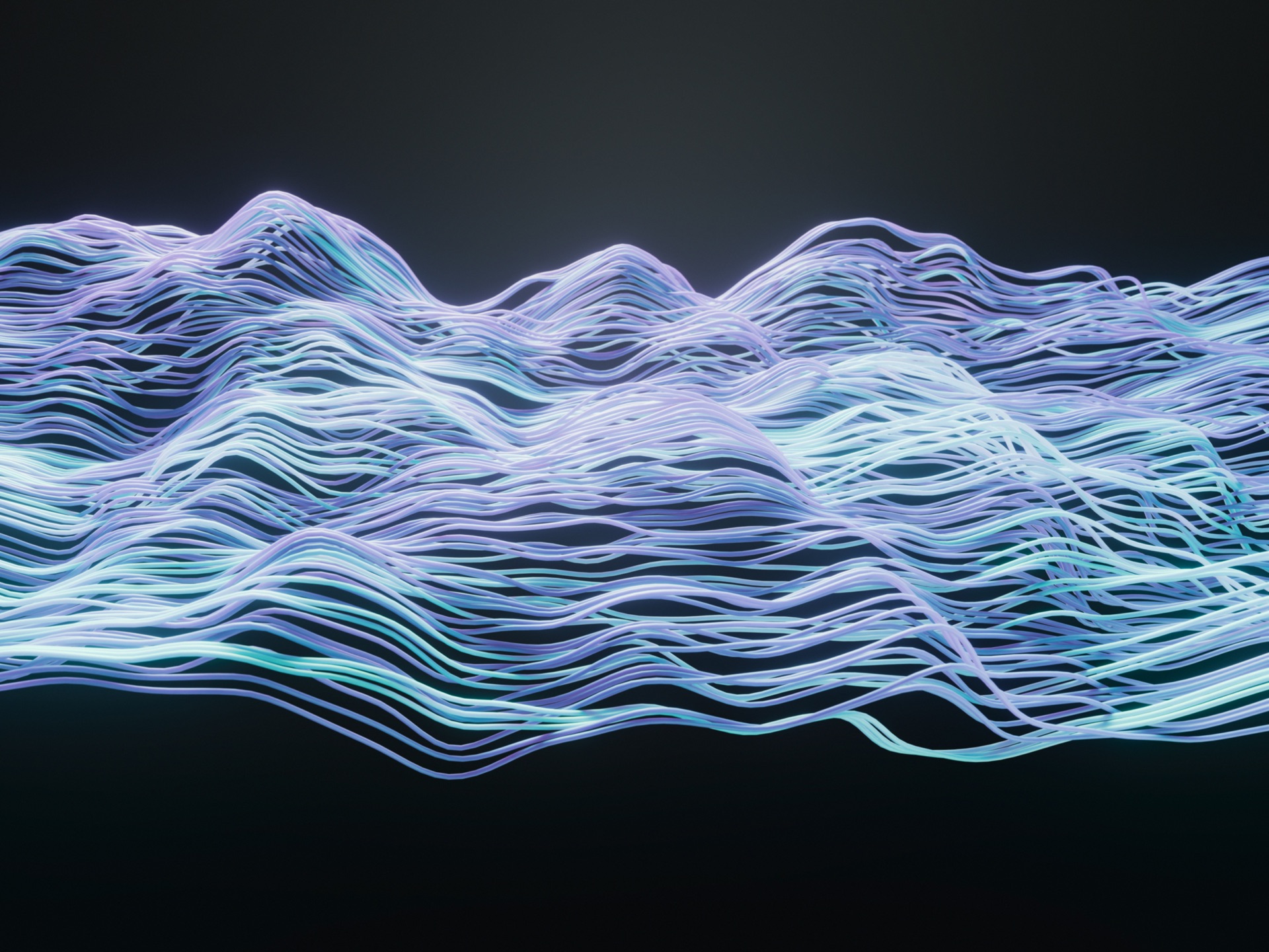 Abstract flowing lines forming a dark data landscape.